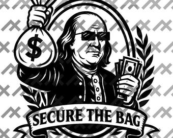 BLANK SUNGLASSES V3 Gangster Benjamin Franklin SVG: Urban Money Bag Design (Digital Download)
