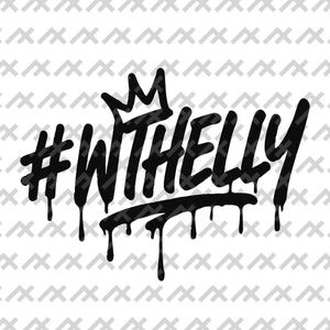Autocollant graffiti WTHELLY SVG PNG | Téléchargement numérique Street Style | Design typographique audacieux Urban Drip