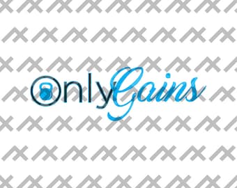 Only Gains&quot; Fitness Motivation svg/png/eps/pdf - Workout Inspired Digital Art