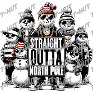 Rap Hip-Hop Schneemann SVG svg/png/dxf/pdf - Coole Winter Crew - Digital Download