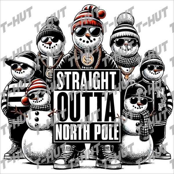 Rap Hip-Hop Snowman SVG svg/png/dxf/pdf - Cool Winter Crew - Descarga digital