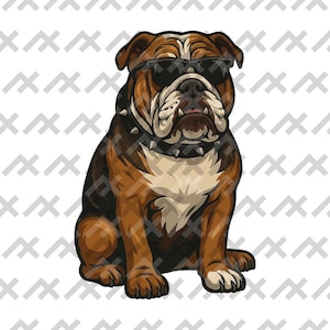 Illustrations vectorielles cool de bouledogue anglais – Téléchargement numérique (eps, SVG, PNG, PDF)