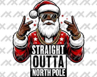Arte digital de Papá Noel Hip Hop – Directamente desde el Polo Norte (svg/png/pdf/eps)
