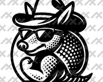 Cowboy Armadillo SVG: Texas Mascot Vector, Western Clipart (Digital Download)