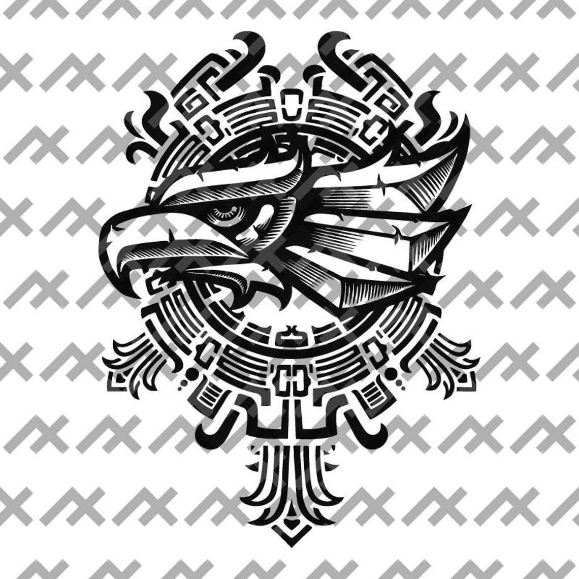 Tribal Aztec Eagle Crest SVG: Bold Vector Graphic (digital Download) - Etsy