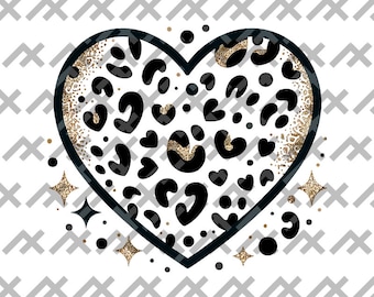 Boujee Glitter Leopard Heart Design - Luxurious Animal Print svg/png/eps/pdf