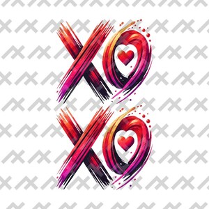 XOXO penseelstreek hartontwerp | Valentijnsdag digitale download eps en png (400 dpi) liefde harten hart vector transparante png geschenken