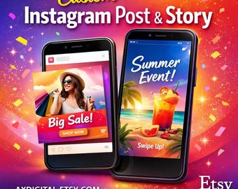Custom Instagram Post & Story Design – On-Brand Social Media Graphic (Digital Deliverable)
