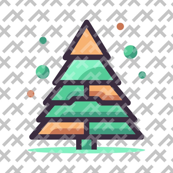 Modern Minimalist Pine Tree Vector Icon: Versatile Nature Graphic