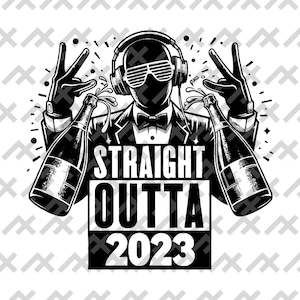 Design de Ano Novo para DJ de Hip-Hop, Download Digital, Clipart de Festa, Ilustração Musical, Arte de Celebração de DJ, Gráfico de Toca-discos, Decoração de Eventos