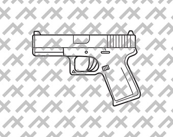 Glock 17 Vector Art - Precision Firearm Outline in svg, pdf, png, jpg Format