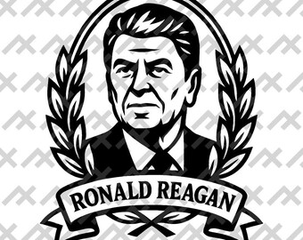 Ronald Reagan Portrait | Bold Vector Graphic, Commanders Only (Digital Download)