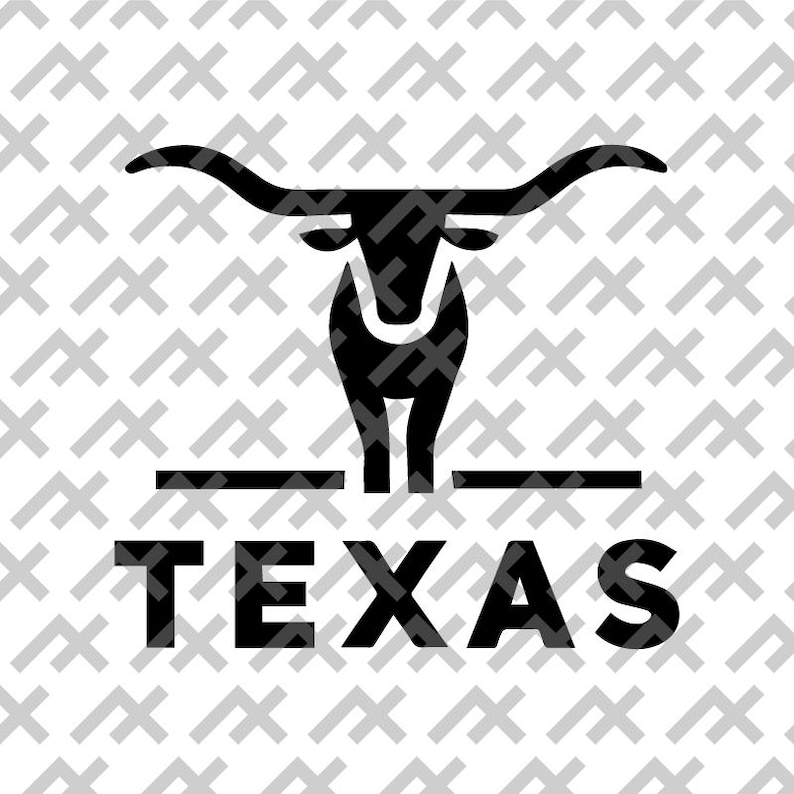 Texas Repeating Vector Bold Longhorn Texas SVG | Simple Texas Logo Design | Digital Download ...