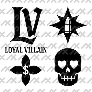 LOYAL VILLAIN Monogramm Bündel | Gothic Streetwear Logo Set | Digitaler Download svg eps png pdf