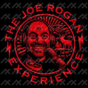 Joe Rogan inspiré de l'expérience autocollant | Podcast Vectoriel Rouge | Badge avec logo ovni wapiti | Téléchargement numérique png eps pdf