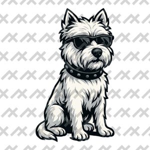 Cool West Highland Terrier Vector Art – Digital Download (eps, SVG, PNG, PDF)