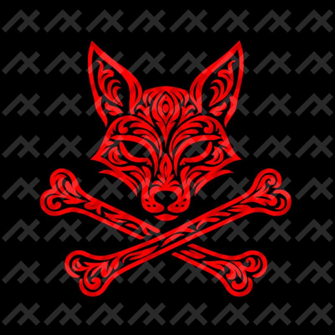 Tribal Fox Skull Vector Art | Red Savage Design (svg, Png, Eps