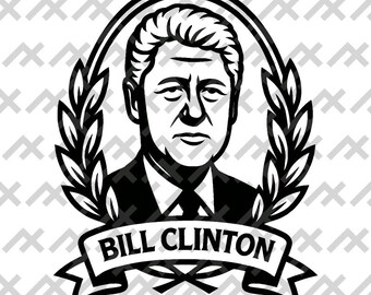 Bill Clinton Portrait – Bold Vector Graphic, Commanders Series (Digital Download)