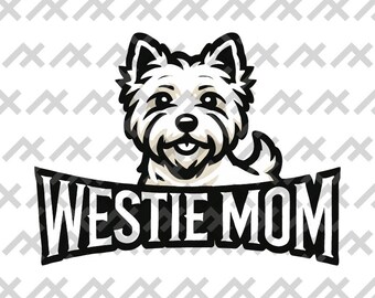 Westie Mom Vector Art – West Highland Terrier, DIY Design (Digital Download)