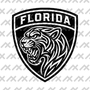 Florida Panther Tribal Shield SVG PNG - Bold Tribal Panther Kopf Vektor für Cricut, Sublimation und Tattoo-inspirierte Designs