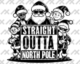 Hip Hop Christmas Crew SVG – Straight Outta North Pole (Digital Download)