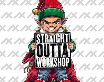 Straight Outta Workshop Elf - Gangster Christmas Parody (Digital Design)