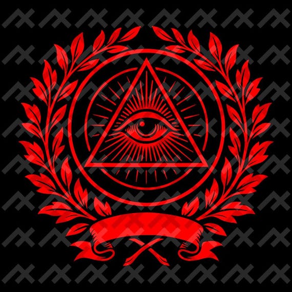 Eye of Providence | Red on Black Crest Vector Design Svg Png Eps