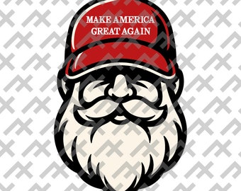 Jolly Santa Claus MAGA Cap (svg, png, pdf, dxf Files)