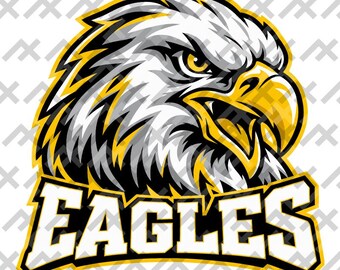 Eagles Mascot SVG, Fierce Eagle Sports Mascot, Eagle PNG, School Spirit Cut File, Athletic Mascot Design, svg eps pdf