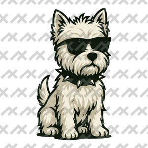 Cool West Highland Terrier V2 Vector Art – Digital Download (eps, SVG, PNG, PDF)