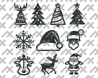 Christmas Craft SVG Bundle – Santa, Reindeer, Trees (Digital Download)