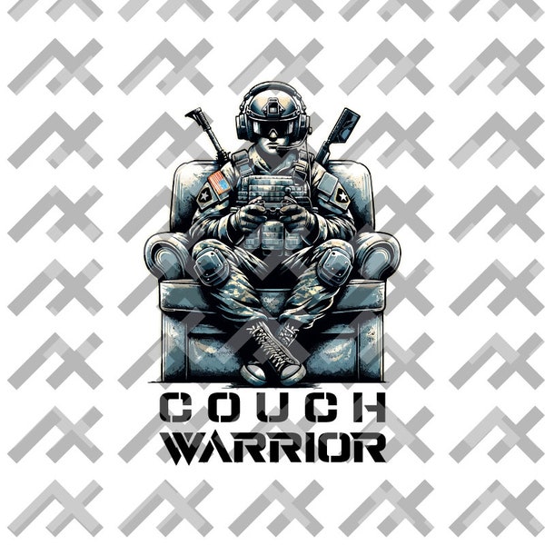 Couch Warrior Digital Art - Versatile Gamer Graphic for DIY Projects