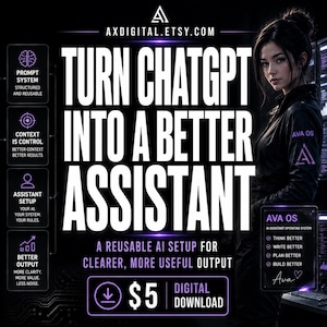 AVA OS AI Assitant Setup - Copy Paste Prompt System für ChatGPT, Gemini, Grok, Claude, Custom gptSettings