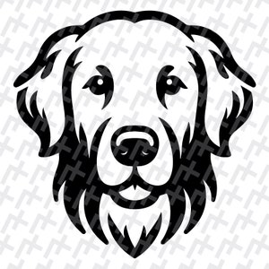 Golden Retriever Silhouette Vector Art: Dog Face SVG (Digital Download