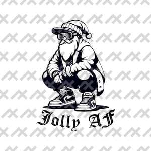 Hip Hop Rap Weihnachtsmann-Digitaldatei-Bundle - Festlicher Straßenstil Weihnachtsmann svg, png, pdf, dxf