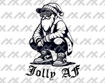 Hip Hop Santa Digital File Bundle – Street Style Christmas (svg, png, pdf, dxf)