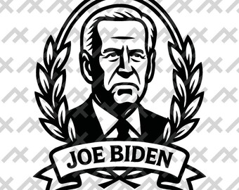 Joe Biden Crest Vector – Black and White Graphic Design (Digital Download)