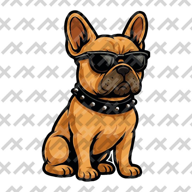 フレンチブルドッグのベクターアート - サングラスをかけたギャング犬