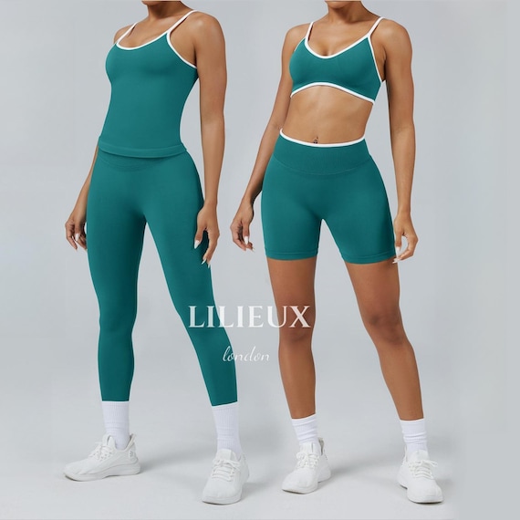 Sportswear Femme Complet Ensemble Sport Femme 5 Pièces - Survêtement Yoga Fitness - Soutien-Gorge, Legging, Haut Manches Longues Tenue Gym Respirante