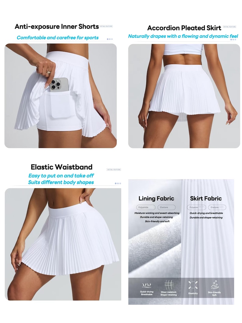 Jupe De Tennis Blanche Avec Short Intégré - Taille XL - Occasion Comme Neuve