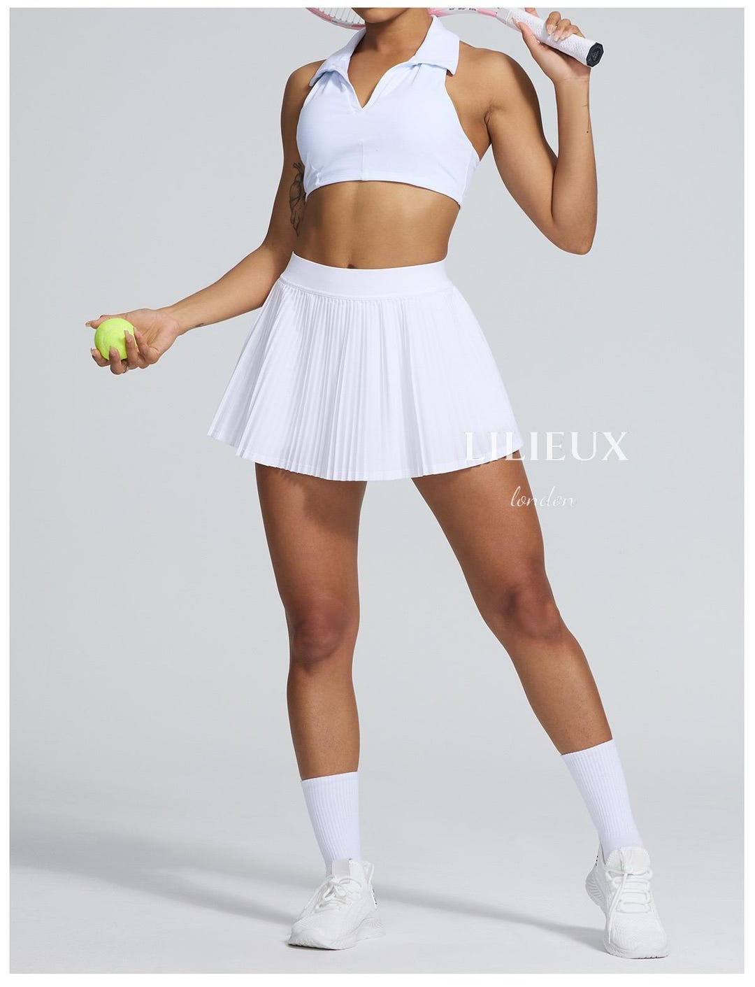 Pleated Tennis Skirt With Built-in Shorts - High-waist Athletic Skirt ...