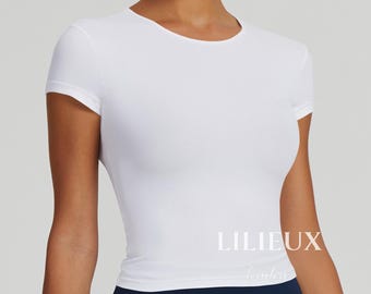 Camiseta deportiva ajustada sin costuras – Camiseta de secado rápido para actividades al aire libre