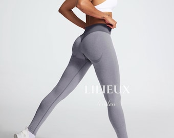 Seamless Scrunch Butt Leggings - High-Waist Booty Lifting Yoga Pants | Ribbed Waist Tummy Control Leggings Quick-Dry  Activewear for Women