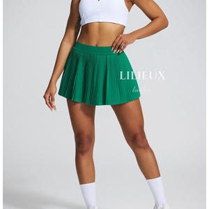 Pleated Tennis Skirt With Built-in Shorts - High-waist Athletic Skirt ...
