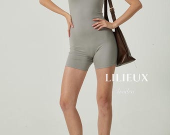 LILIEUX - Backless Workout Romper for Women – One-Piece Activewear with Hip Pockets, Breathable Fabric