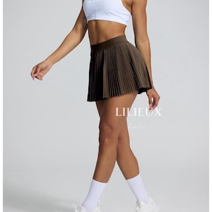Pleated Tennis Skirt With Built-in Shorts - High-waist Athletic Skirt ...