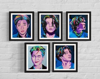 Borahae Giclée Fine Art Print * BTS Namjoon Suga Jhope Jimin Jungkook Fan Art * RM Yoongi Hobi Jimin JK Wall Art * Gift for Kpop Lover *