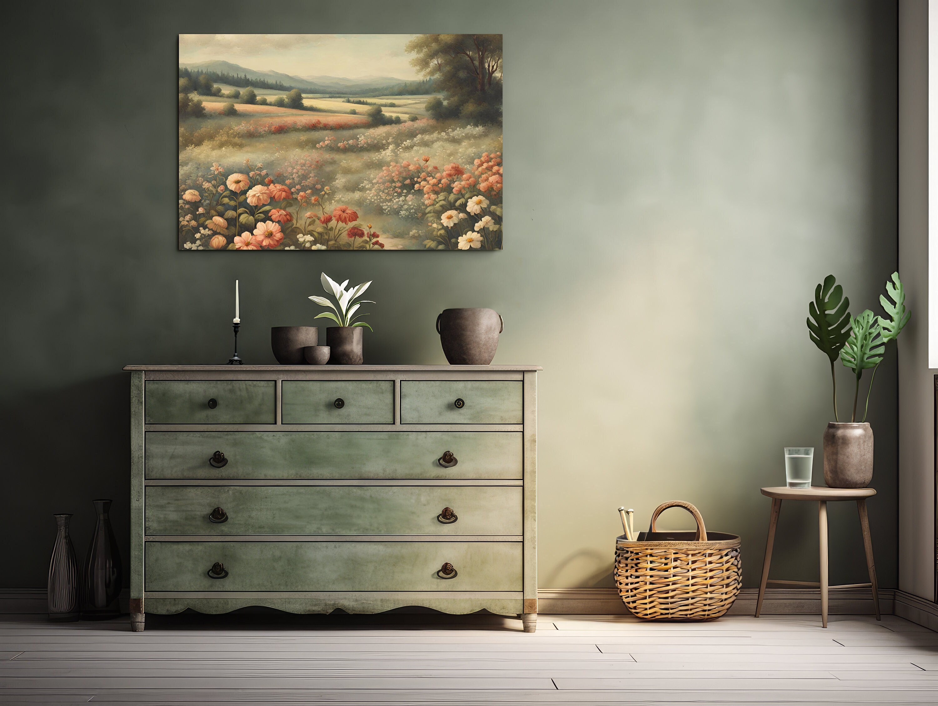 Vintage Nursery Wildflower Wall Art Moody Cottagecore Decor for Girl ...