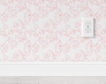 Roze toiletpapier met bloemen: vintage kinderkamerdecoratie