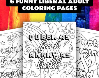 Páginas para colorear LGBTQ divertidas: Libro de groserías para adultos (Descarga digital)